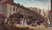 Louis-Leopold Boilly The Arrival of the Diligence (stagecoach) in the Courtyard of the Messageries oil painting